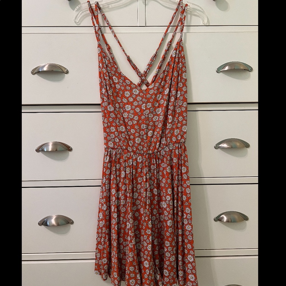 Forever 21 Orange Daisy Romper